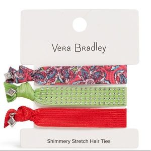 Vera Bradly Stretch Hair Ties Sunburst Floral, Pink, Orange, Green